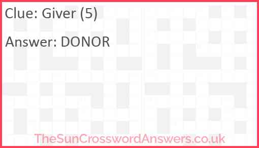 Giver (5) Answer