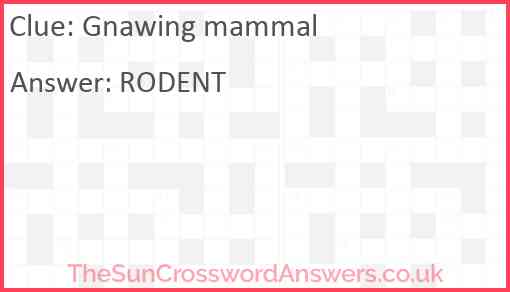 Gnawing mammal Answer