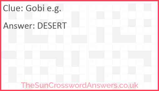 Gobi e.g. Answer