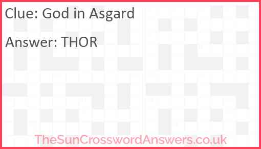 God in Asgard Answer