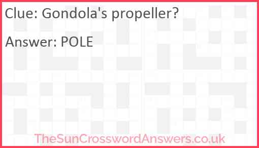 Gondola's propeller? Answer