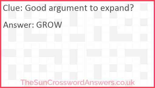 Good argument to expand? Answer