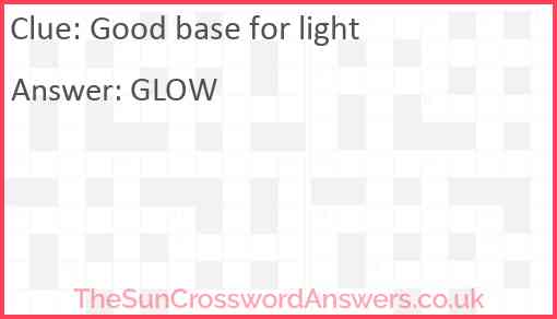 Good base for light Answer