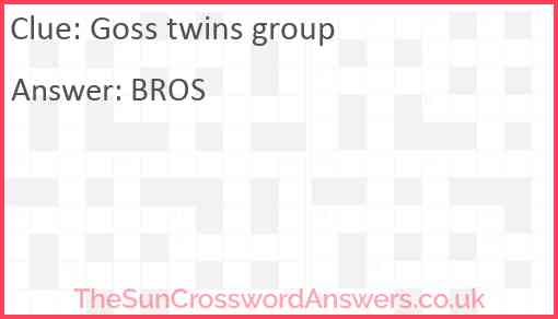 Goss twins group Answer