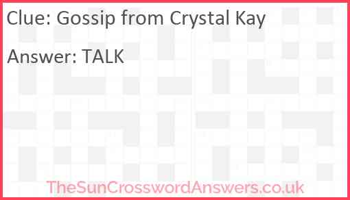 Gossip from Crystal Kay Answer