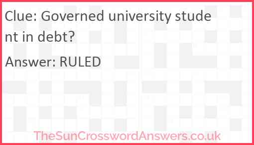 Governed university student in debt? Answer