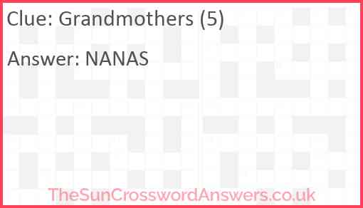 Grandmothers (5) Answer