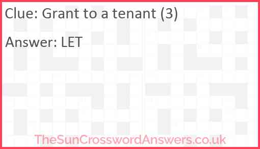 Grant to a tenant (3) Answer