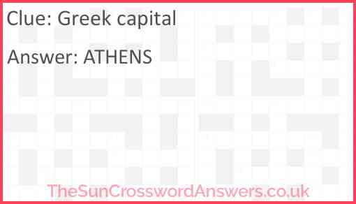 Greek capital Answer