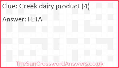 Greek dairy product (4) Answer