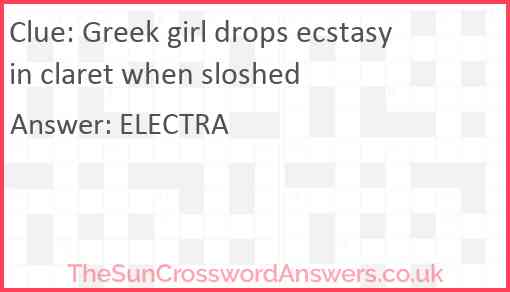 Greek girl drops ecstasy in claret when sloshed Answer