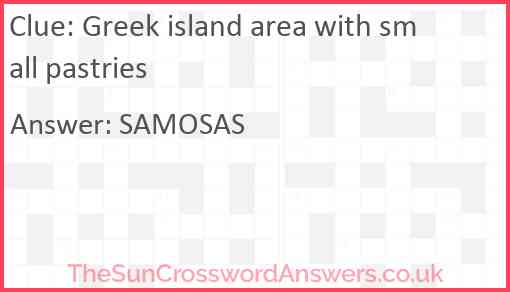 Greek island area with small pastries Answer