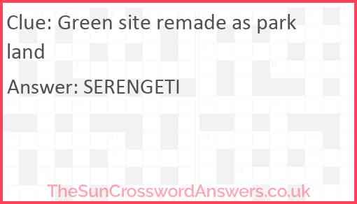 Green site remade as parkland Answer