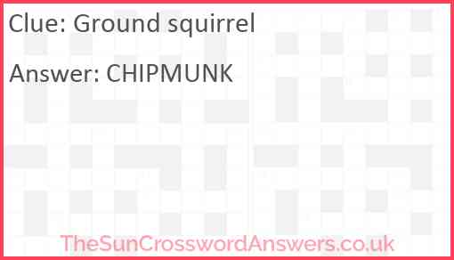 Ground squirrel Answer