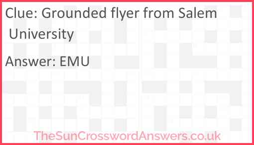 Grounded flyer from Salem University Answer