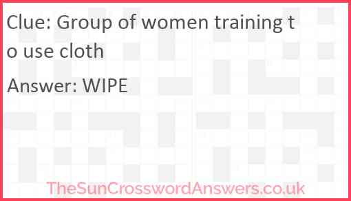 Group of women training to use cloth Answer