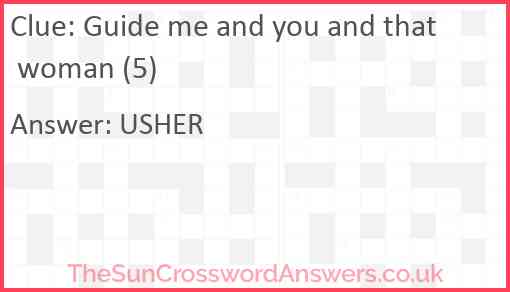 Guide me and you and that woman (5) Answer