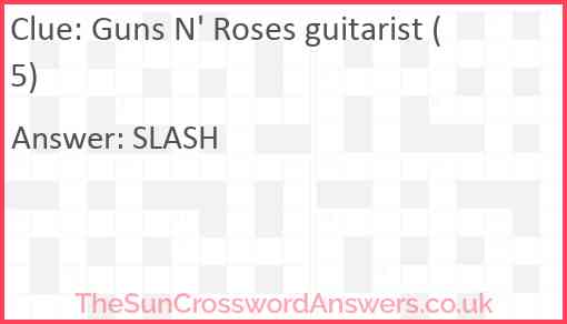 Guns N' Roses guitarist (5) Answer