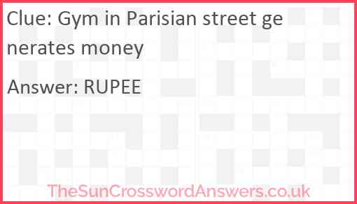 Gym in Parisian street generates money Answer