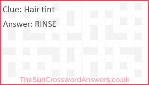 Hair tint Answer