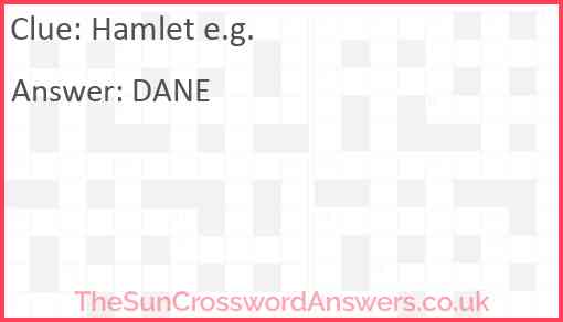 Hamlet e.g. Answer