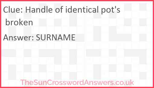 Handle of identical pot's broken Answer