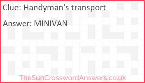 Handyman's transport Answer