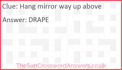 Hang mirror way up above Answer