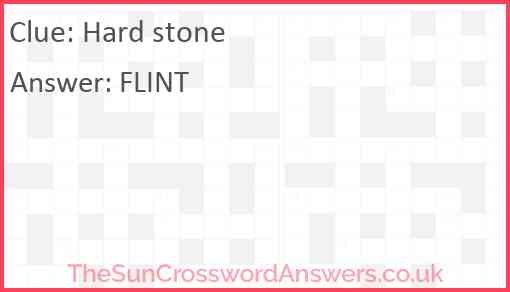 Hard stone Answer