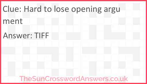 Hard to lose opening argument Answer