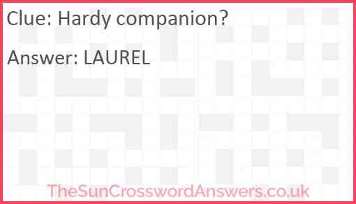 Hardy companion? Answer