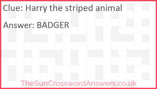 Harry the striped animal Answer