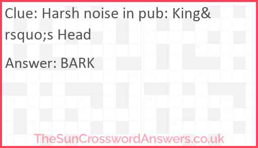 Harsh noise in pub: King&rsquo;s Head Answer