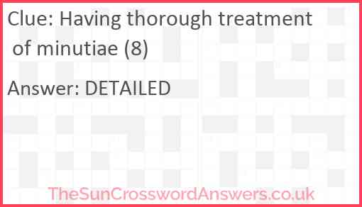 Having thorough treatment of minutiae (8) Answer