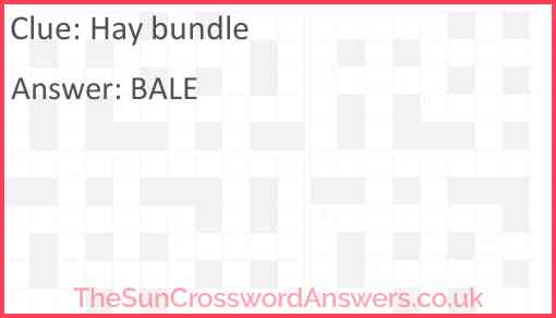 Hay bundle Answer