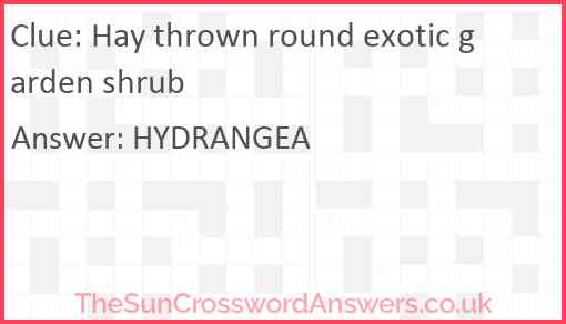 Hay thrown round exotic garden shrub Answer