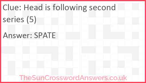 Head is following second series (5) Answer