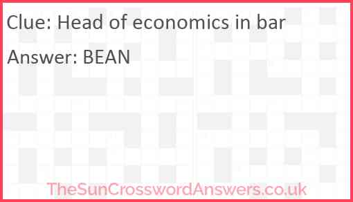 Head of economics in bar Answer