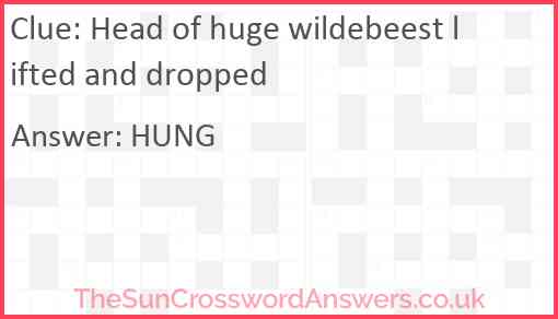 Head of huge wildebeest lifted and dropped Answer