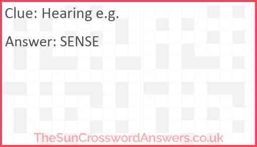 Hearing e.g. Answer