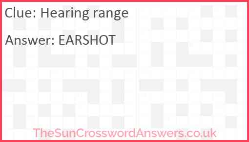 Hearing range Answer