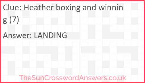 Heather boxing and winning (7) Answer
