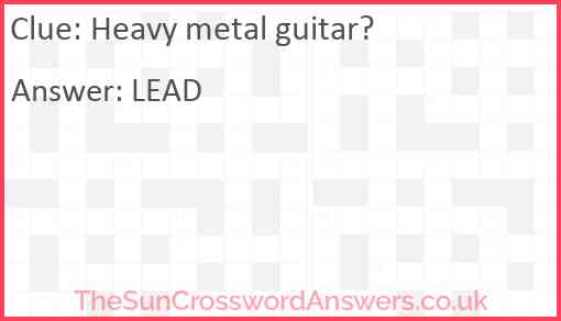 Heavy metal guitar Answer