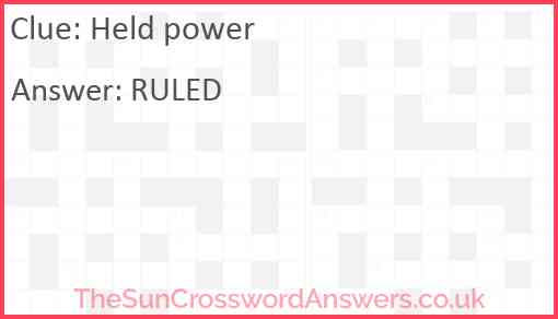 Held power Answer