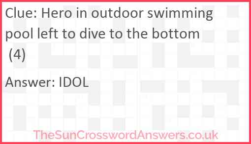 Hero in outdoor swimming pool left to dive to the bottom (4) Answer