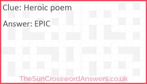 Heroic poem Answer