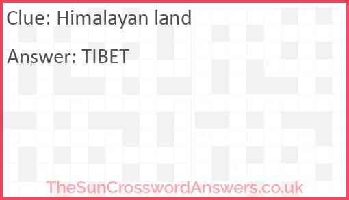 Himalayan land Answer