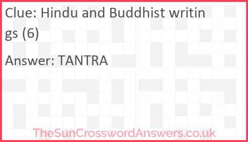 Hindu and Buddhist writings (6) Answer