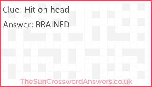 Hit on head Answer