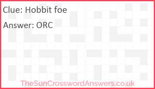 Hobbit foe Answer